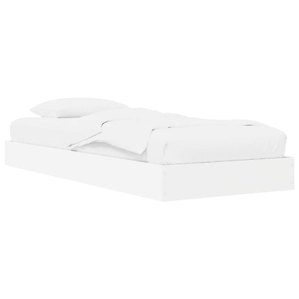 Sengestel med opbevaring Hvid 80 x 200 cm Konstrueret træ