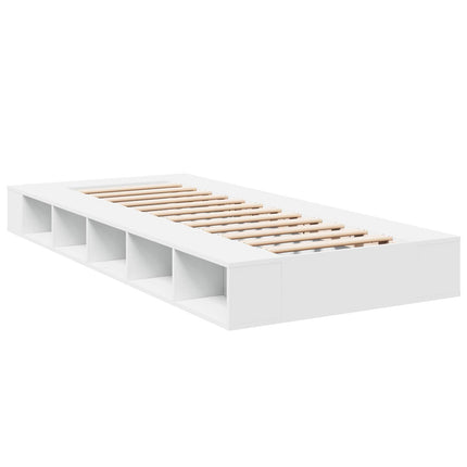 Sengestel med opbevaring Hvid 80 x 200 cm Konstrueret træ