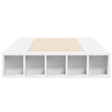 Sengestel med opbevaring Hvid 80 x 200 cm Konstrueret træ