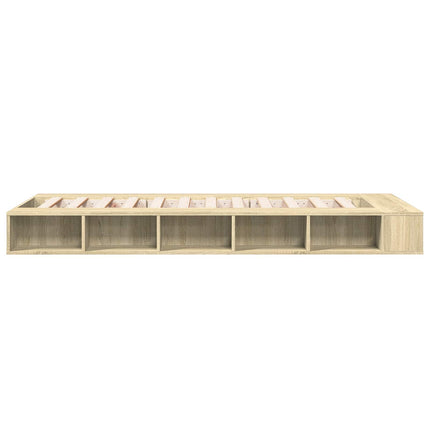 Sengestel med opbevaring Sonoma-eg 80 x 200 cm Konstrueret træ