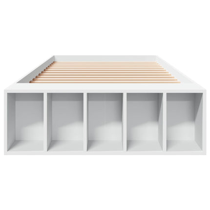 Sengestel med opbevaring Hvid 80 x 200 cm Konstrueret træ