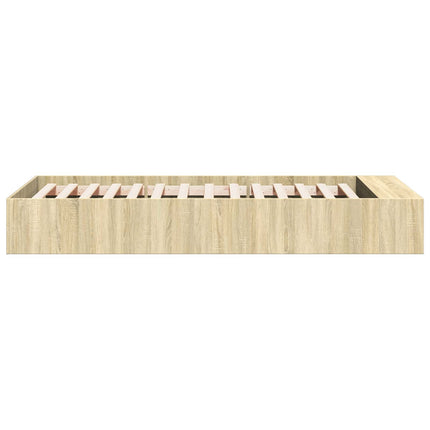 Sengestel med opbevaring Sonoma-eg 80 x 200 cm Konstrueret træ