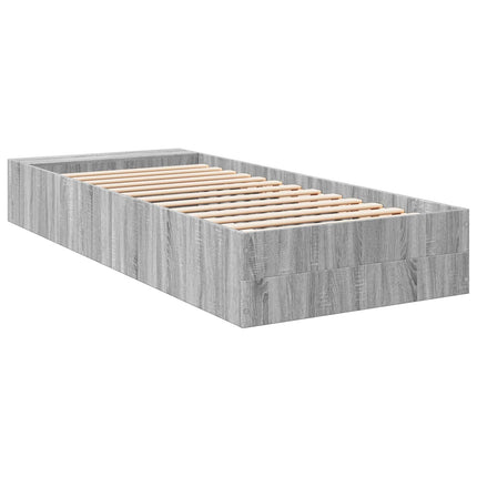 Sengestel med opbevaring Grå Sonoma 80 x 200 cm Konstrueret træ