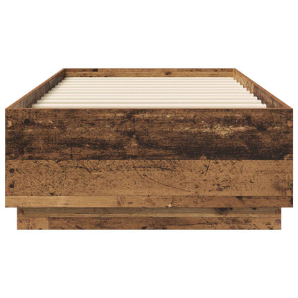 Senge ramme med LED Gammelt træ 80 x 200 cm Konstrueret træ