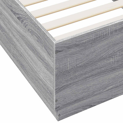 Senge ramme med LED Grå Sonoma 80 x 200 cm Konstrueret træ