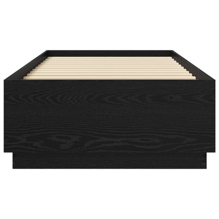 Senge ramme med LED Sort eg 80 x 200 cm Konstrueret træ