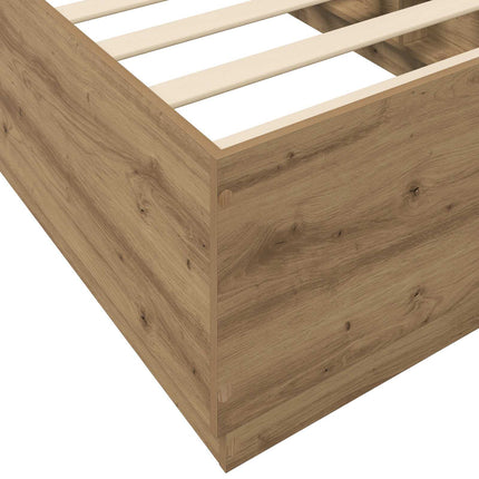 Senge ramme med LED Artisan-eg 80 x 200 cm Konstrueret træ
