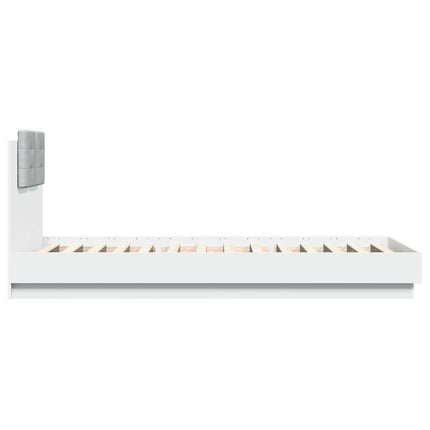 Sengestel med hovedgærde Hvid 80 x 200 cm Konstrueret træ