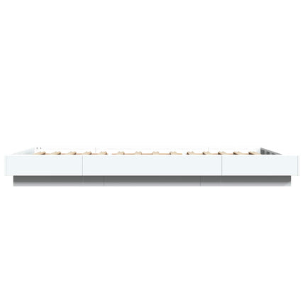 Senge ramme med LED Hvid 80 x 200 cm Konstrueret træ