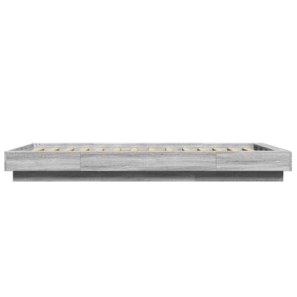 Senge ramme med LED Grå Sonoma 80 x 200 cm Konstrueret træ