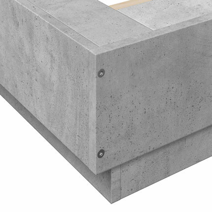 Senge ramme med LED Betongrå 80 x 200 cm Konstrueret træ