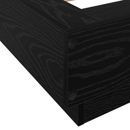 Senge ramme med LED Sort eg 80 x 200 cm Konstrueret træ