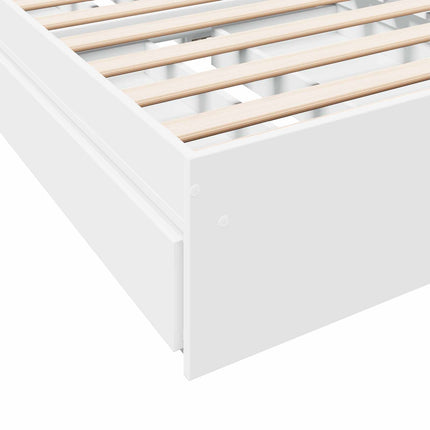 Sengestel med opbevaring Hvid 80 x 200 cm Konstrueret træ