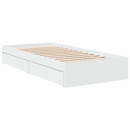 Sengestel med opbevaring Hvid 80 x 200 cm Konstrueret træ
