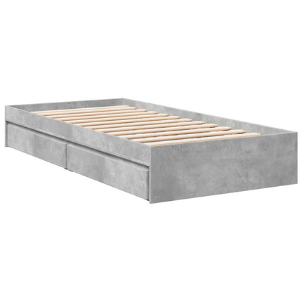 Sengestel med opbevaring Betongrå 80 x 200 cm Konstrueret træ