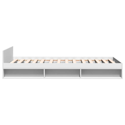 Sengestel med opbevaring Hvid 80 x 200 cm Konstrueret træ