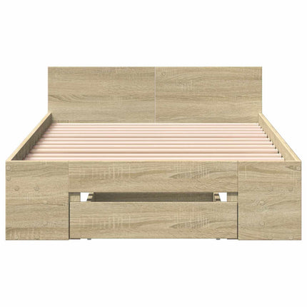 Sengestel med opbevaring Sonoma-eg 80 x 200 cm Konstrueret træ