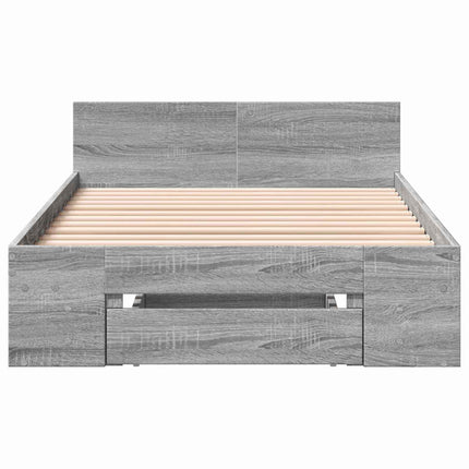 Sengestel med opbevaring Grå Sonoma 80 x 200 cm Konstrueret træ