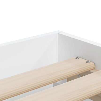 Sengestel med opbevaring Hvid 80 x 200 cm Konstrueret træ