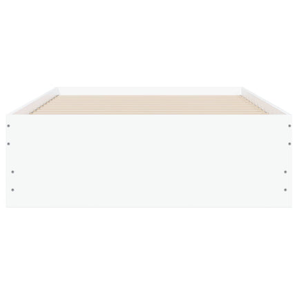 Sengestel med opbevaring Hvid 80 x 200 cm Konstrueret træ