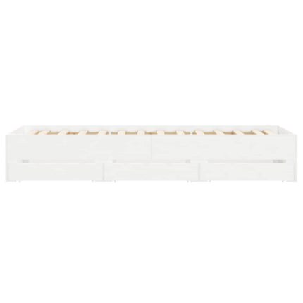 Sengestel med opbevaring Hvid 80 x 200 cm Konstrueret træ