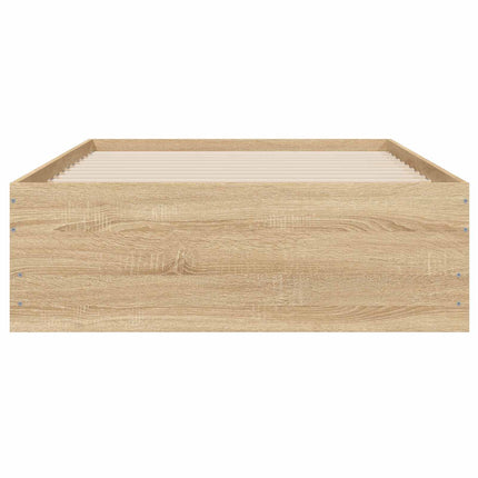 Sengestel med opbevaring Sonoma-eg 80 x 200 cm Konstrueret træ