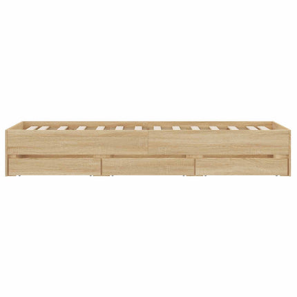 Sengestel med opbevaring Sonoma-eg 80 x 200 cm Konstrueret træ