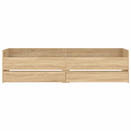 Sengestel med opbevaring Sonoma-eg 80 x 200 cm Konstrueret træ