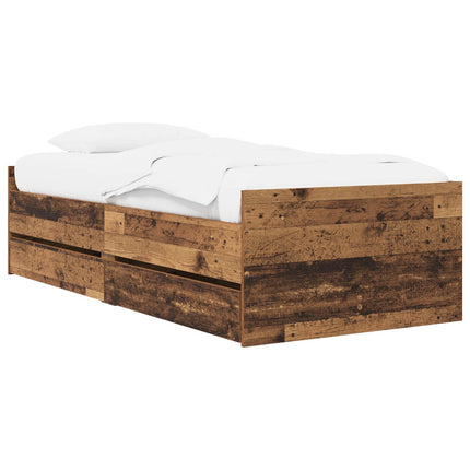 Sengestel med opbevaring Gammelt træ 80 x 200 cm