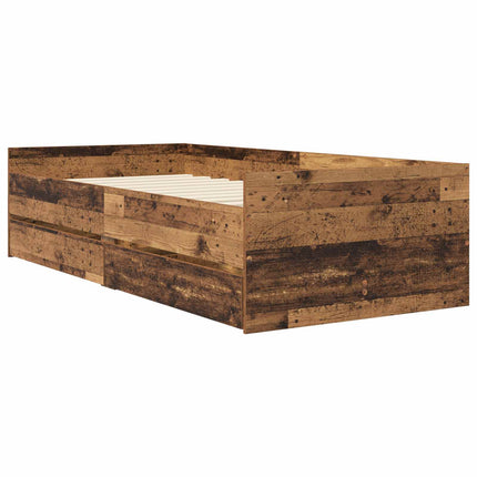 Sengestel med opbevaring Gammelt træ 80 x 200 cm