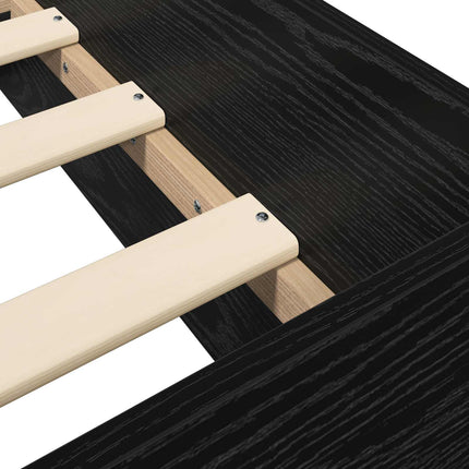 Sengestel med opbevaring Sort eg 80 x 200 cm Konstrueret træ