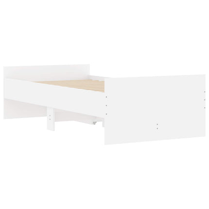Sengestel med opbevaring Hvid 80 x 200 cm Konstrueret træ