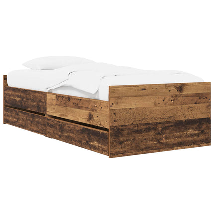 Sengestel med opbevaring Gammelt træ 80 x 200 cm