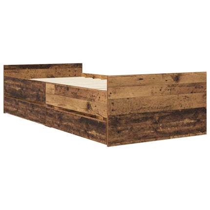 Sengestel med opbevaring Gammelt træ 80 x 200 cm