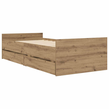 Sengestel med opbevaring Artisan-eg 80 x 200 cm Konstrueret træ