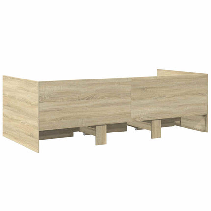 Sengestel med opbevaring Sonoma-eg 80 x 200 cm Konstrueret træ