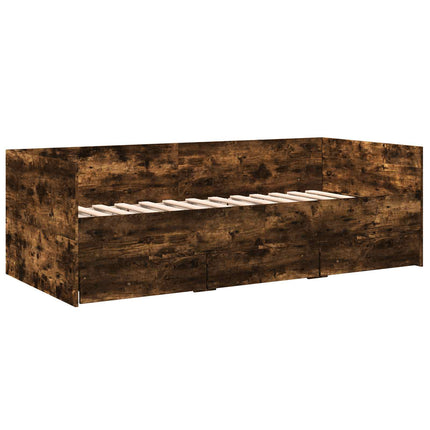 Sengestel med opbevaring Røget eg 80 x 200 cm Konstrueret træ