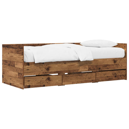 Sengestel med opbevaring Gammelt træ 80 x 200 cm