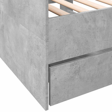 Sengestel med opbevaring Betongrå 80 x 200 cm Konstrueret træ