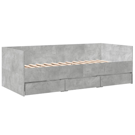 Sengestel med opbevaring Betongrå 80 x 200 cm Konstrueret træ