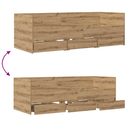 Sengestel med opbevaring Artisan-eg 80 x 200 cm Konstrueret træ