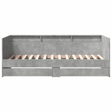 Sengestel med opbevaring Betongrå 80 x 200 cm Konstrueret træ