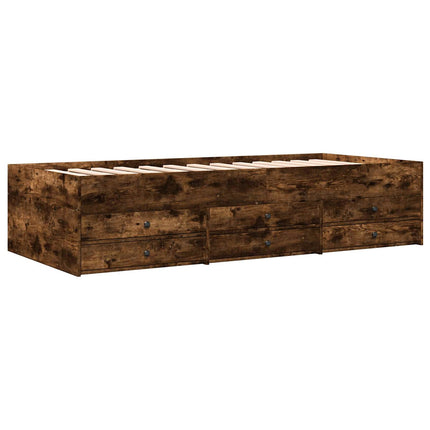 Sengestel med opbevaring Røget eg 80 x 200 cm Konstrueret træ