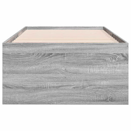 Sengestel med opbevaring Grå Sonoma 80 x 200 cm Konstrueret træ