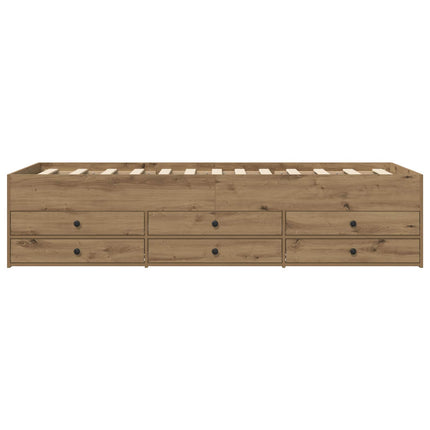 Sengestel med opbevaring Artisan-eg 80 x 200 cm Konstrueret træ