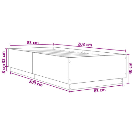 Sengestel Artisan-eg 80 x 200 cm Konstrueret træ