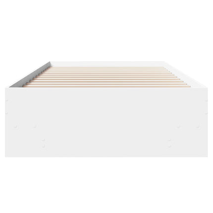 Sengestel med hylde Hvid 80 x 200 cm Konstrueret træ