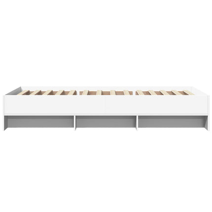 Sengestel med hylde Hvid 80 x 200 cm Konstrueret træ
