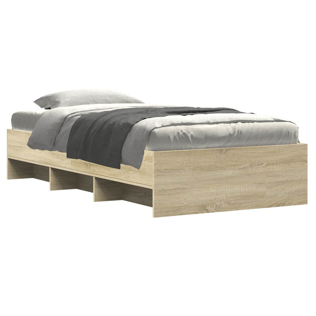 Sengestel med hylde Sonoma-eg 80 x 200 cm Konstrueret træ