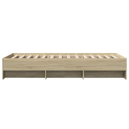 Sengestel med hylde Sonoma-eg 80 x 200 cm Konstrueret træ